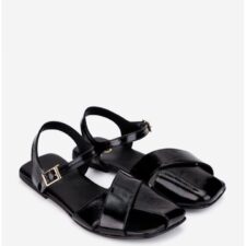 Sandale dama  din piele lacuita neagra