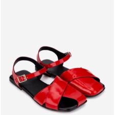 Sandale dama  din piele lacuita rosie