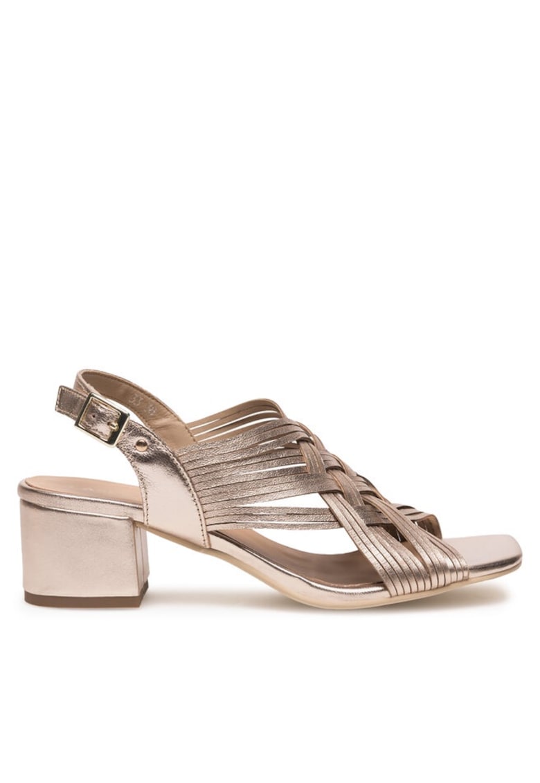 Sandale dama din piele naturala aurii 1 Sandale dama  din piele naturala aurii