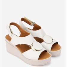 Sandale dama din piele naturala crem