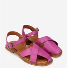 Sandale dama din piele naturala mov cu decupaje