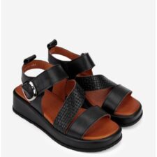 Sandale dama din piele naturala neagra