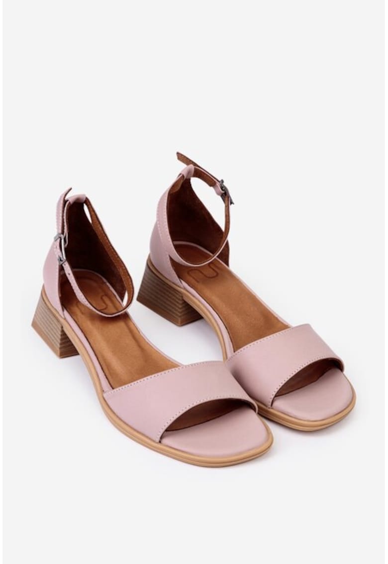 Sandale dama din piele naturala roz pudra 1 Sandale dama din piele naturala roz pudra