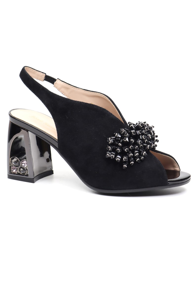 Sandale dama elegante 815 2 negru velur 1 Sandale dama elegante 815 2 negru velur