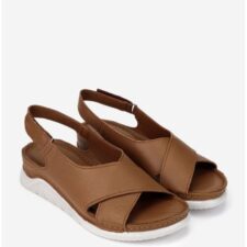 Sandale dama maro din piele cu inchidere scai