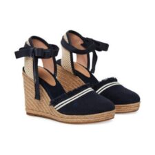 Sandale dama  material textil - bleumarin