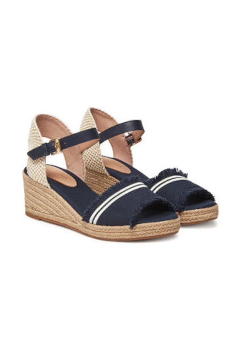 Sandale dama - material textil - bleumarin/bej 1 Sandale dama - material textil - bleumarin/bej