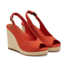 Sandale dama -  material textil - portocaliu