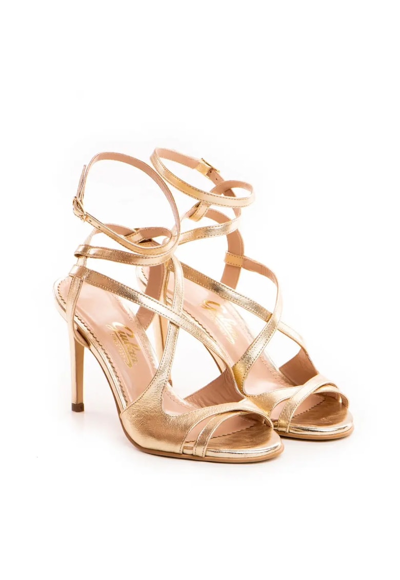 Sandale dama model 1383 piele nappa kristal auriu 1 Sandale dama model 1383 piele nappa kristal auriu