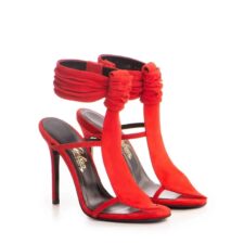 Sandale dama  model 1468 velur rosu