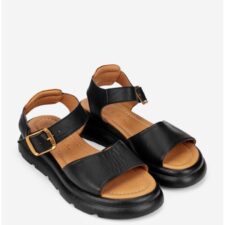 Sandale dama negre din piele