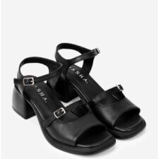 Sandale dama negre realizate din piele naturala