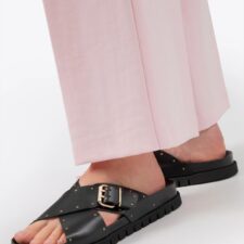 Sandale dama  piele naturala - negre - barete incrucisate