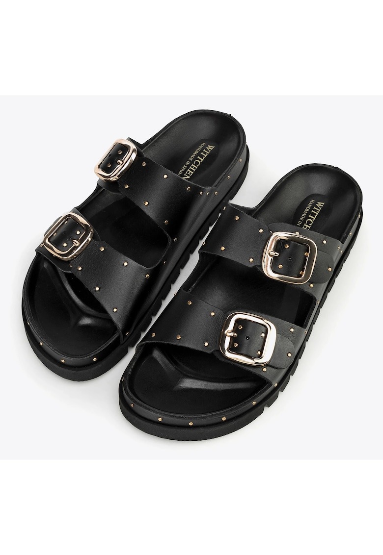 Sandale dama piele naturala - negre - cu nituri 1 Sandale dama piele naturala - negre - cu nituri