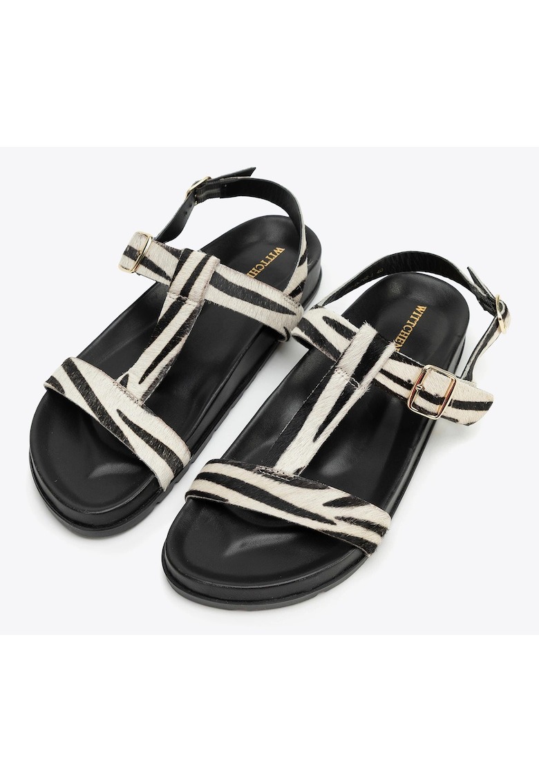 Sandale dama piele naturala - negru si bej - curele reglabile 1 Sandale dama piele naturala - negru si bej - curele reglabile