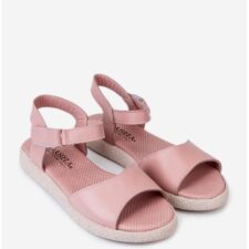 Sandale dama piele naturala roz pudra