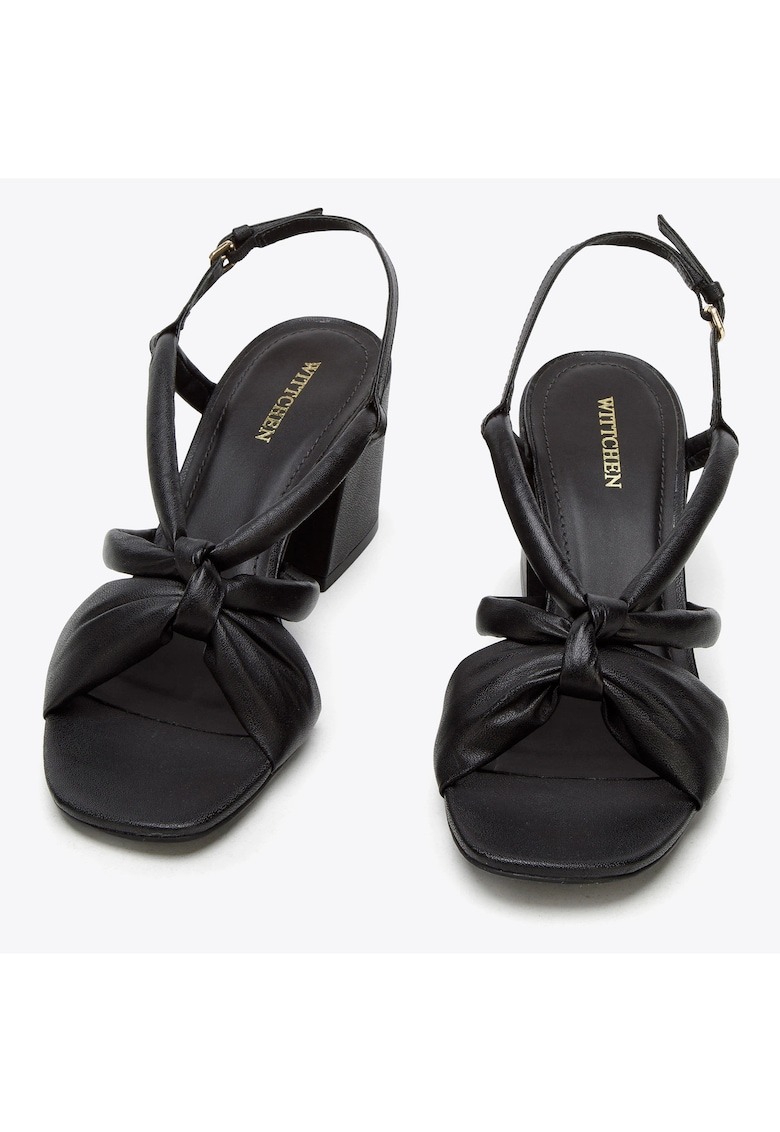 Sandale dama - piele naturala - toc bloc - negru 1 Sandale dama - piele naturala - toc bloc - negru