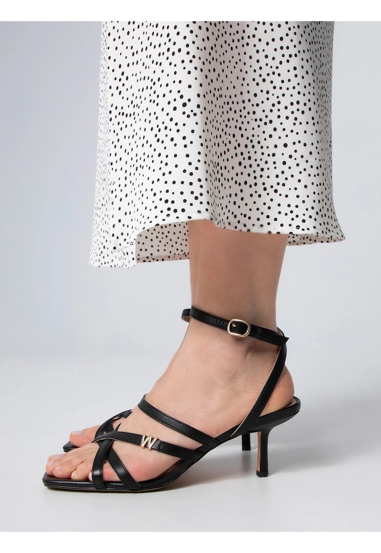 Sandale dama piele naturala - toc cui - bretele subtiri - negru 1 Sandale dama piele naturala - toc cui - bretele subtiri - negru