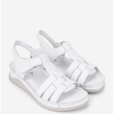 Sandale dama realizate din piele alba