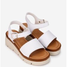 Sandale dama realizate din piele naturala alba