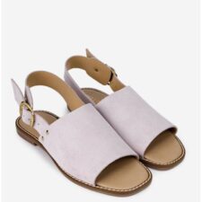 Sandale dama roz deschis din piele intoarsa