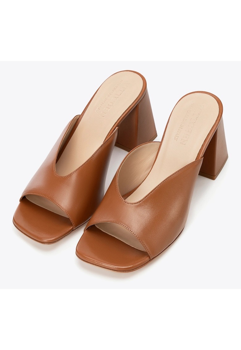 Sandale dama - toc bloc - piele naturala - maro 1 Sandale dama - toc bloc - piele naturala - maro