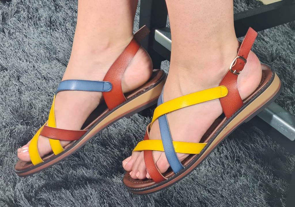 Sandale dama tricolor Dana