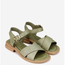 Sandale dama  verzi din piele naturala