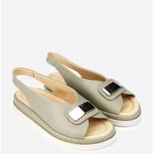 Sandale dama verzi din piele naturala cu ornament