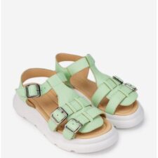 Sandale dama verzi din piele naturala texturata