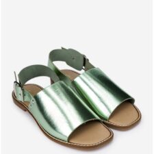 Sandale dama verzi din piele sidefata