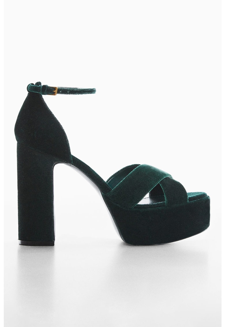 Sandale de catifea cu toc block Santa 1 Sandale de catifea cu toc block Santa