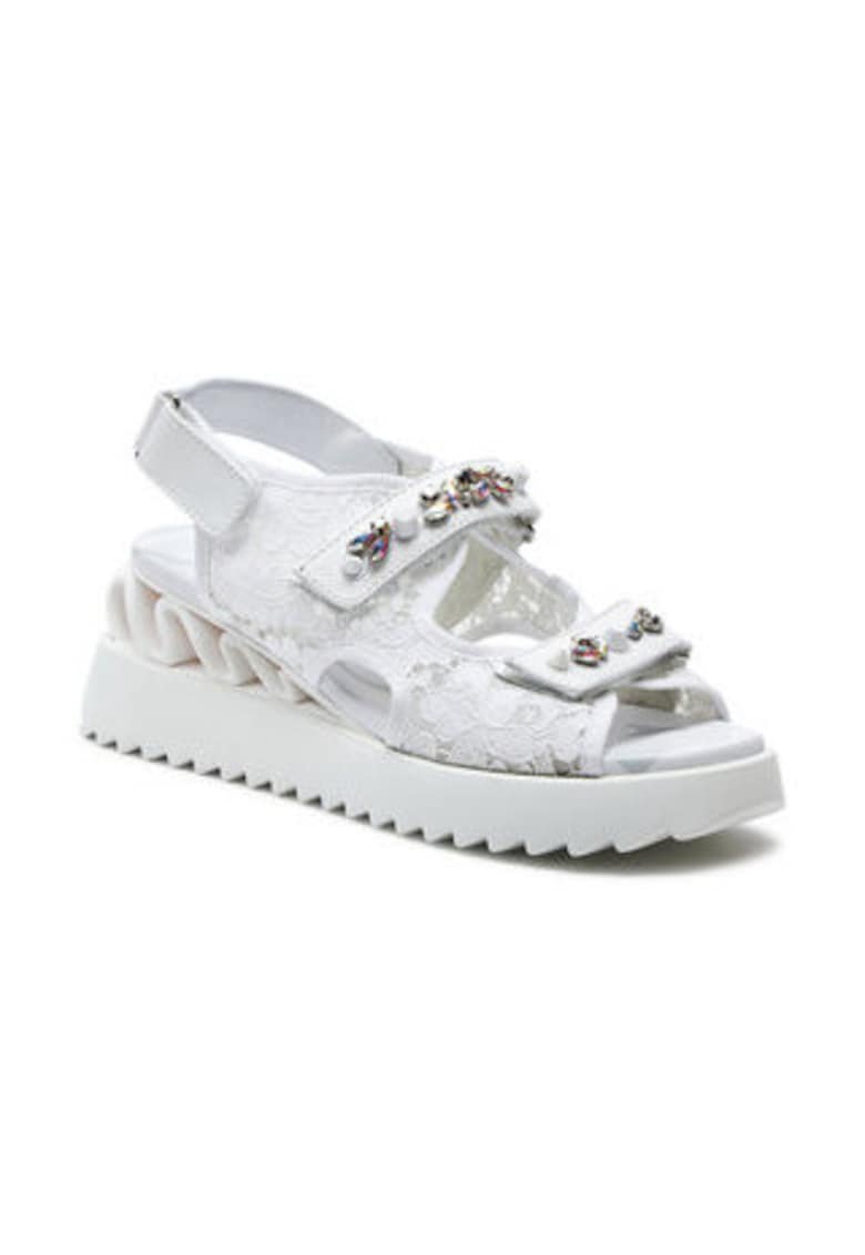 Sandale de dama - 303773748 - textil - alb - 1 Sandale de dama - 303773748 - textil - alb -