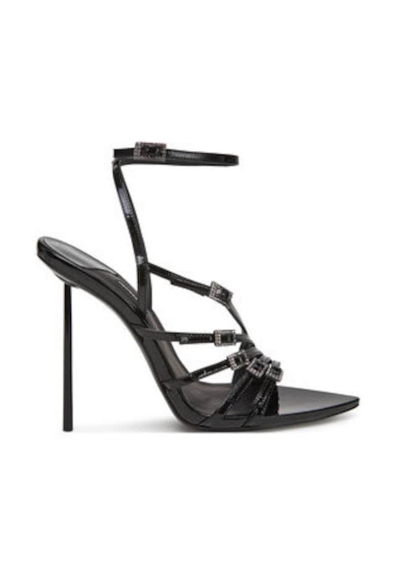 Sandale de dama - 305166968 - piele naturala - toc inalt - negru - 1 Sandale de dama - 305166968 - piele naturala - toc inalt - negru -