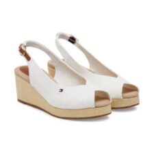 Sandale de dama -  material textil - alb -
