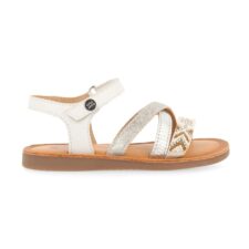 Sandale de margele cu detalii de piele Deer