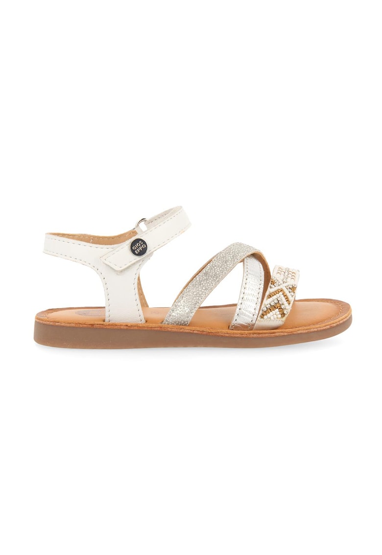 Sandale de margele cu detalii de piele Deer 1 Sandale de margele cu detalii de piele Deer