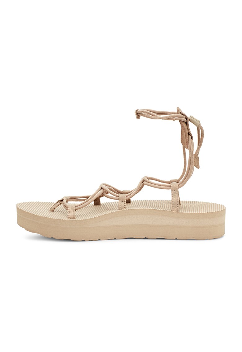 Sandale de material textil cu velcro - insertii de piele si bareta separatoare Midform Infinity 1 Sandale de material textil cu velcro - insertii de piele si bareta separatoare Midform Infinity