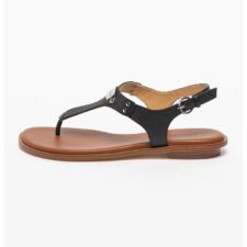 Sandale de piele Saffiano cu bareta separatoare MK Plate