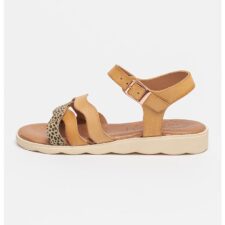 Sandale de piele cu animal print