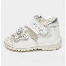 Sandale de piele cu aplicatie florala