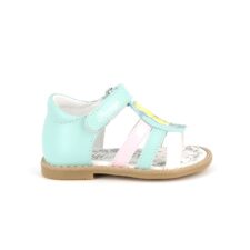 Sandale de piele cu aplicatie papagal