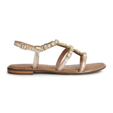 Sandale de piele cu aplicatii de strasuri