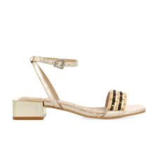 Sandale de piele cu aplicatii impletite Buin