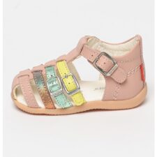 Sandale de piele cu aspect colorblock Bigfor