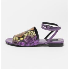 Sandale de piele cu aspect de piele de sarpe