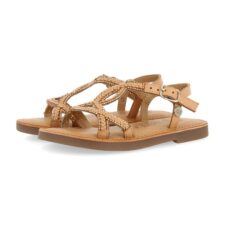 Sandale de piele cu aspect impletit Scio