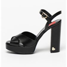 Sandale de piele cu aspect masiv si barete incrucisate