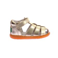 Sandale de piele cu aspect metalizat