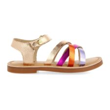 Sandale de piele cu aspect metalizat Chama